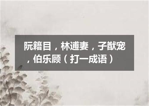 阮籍目，林逋妻，子猷宠，伯乐顾（打一成语）