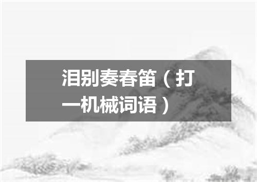 泪别奏春笛（打一机械词语）