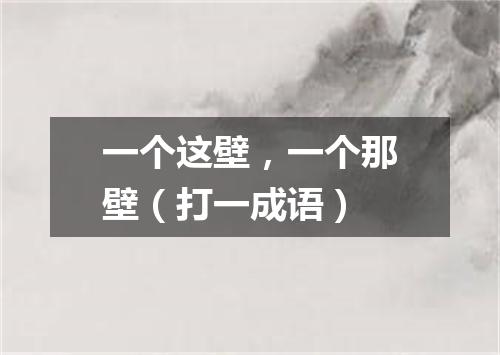 一个这壁，一个那壁（打一成语）