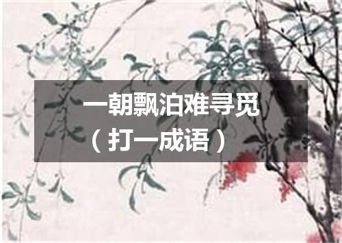 一朝飘泊难寻觅（打一成语）