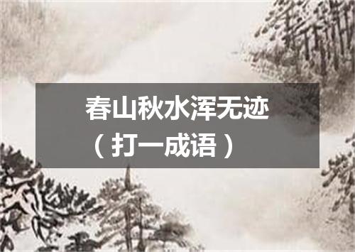 春山秋水浑无迹（打一成语）