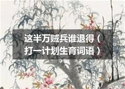 这半万贼兵谁退得（打一计划生育词语）