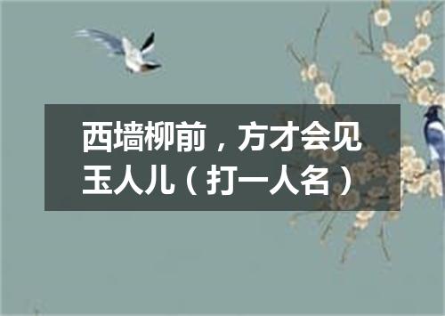 西墙柳前，方才会见玉人儿（打一人名）