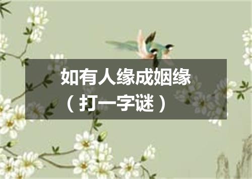 如有人缘成姻缘（打一字谜）