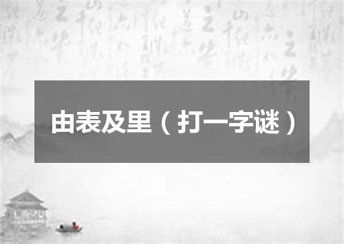 由表及里（打一字谜）