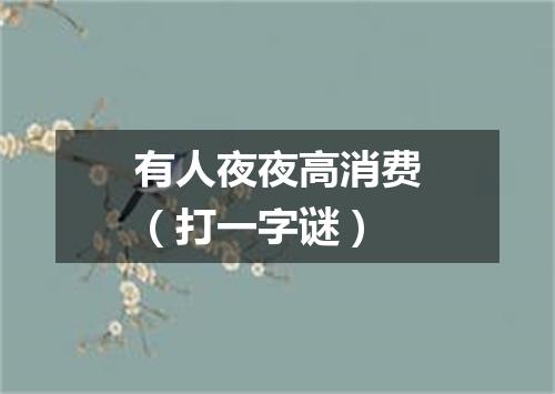 有人夜夜高消费（打一字谜）