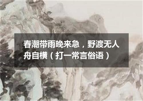 春潮带雨晚来急，野渡无人舟自横（打一常言俗语）