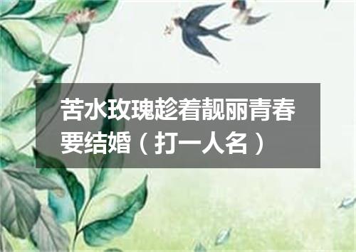 苦水玫瑰趁着靓丽青春要结婚（打一人名）