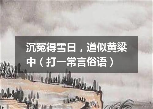 沉冤得雪日，道似黄粱中（打一常言俗语）