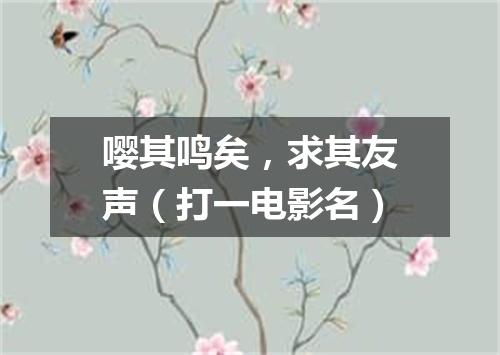 嘤其鸣矣，求其友声（打一电影名）