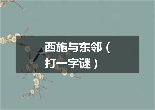 西施与东邻（打一字谜）