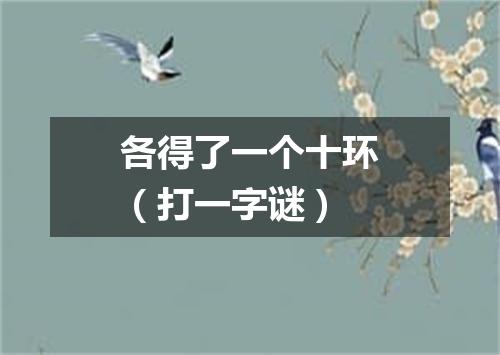 各得了一个十环（打一字谜）