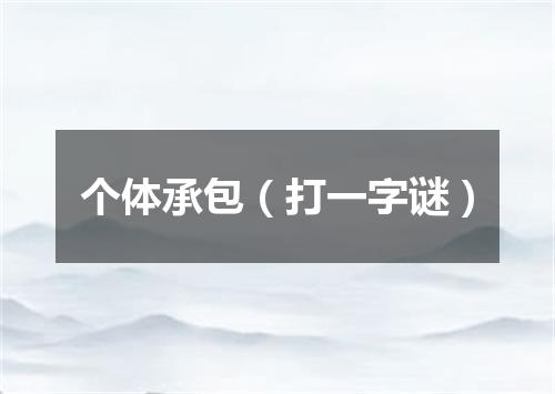 个体承包（打一字谜）
