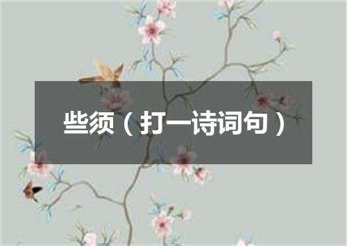 些须（打一诗词句）