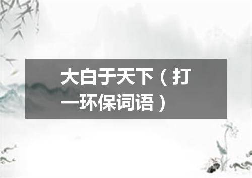 大白于天下（打一环保词语）