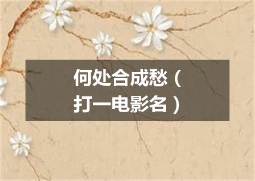 何处合成愁（打一电影名）