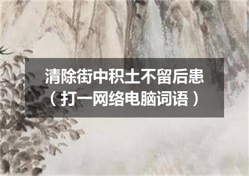 清除街中积土不留后患（打一网络电脑词语）