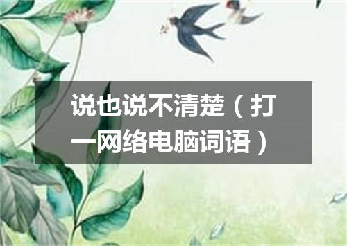 说也说不清楚（打一网络电脑词语）