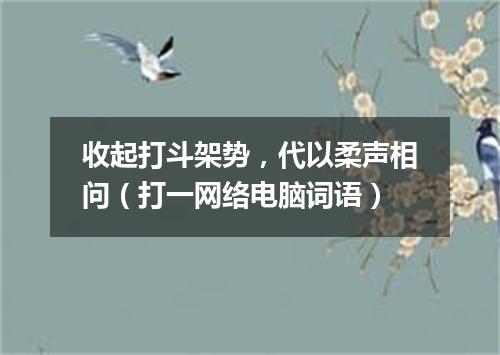 收起打斗架势，代以柔声相问（打一网络电脑词语）