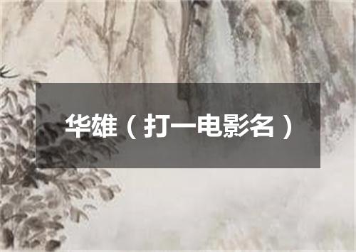 华雄（打一电影名）