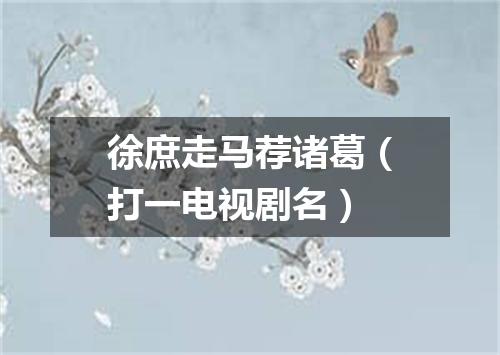 徐庶走马荐诸葛（打一电视剧名）