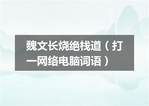 魏文长烧绝栈道（打一网络电脑词语）