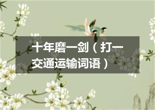 十年磨一剑（打一交通运输词语）