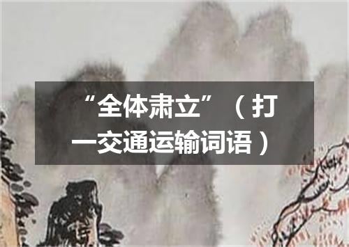 “全体肃立”（打一交通运输词语）