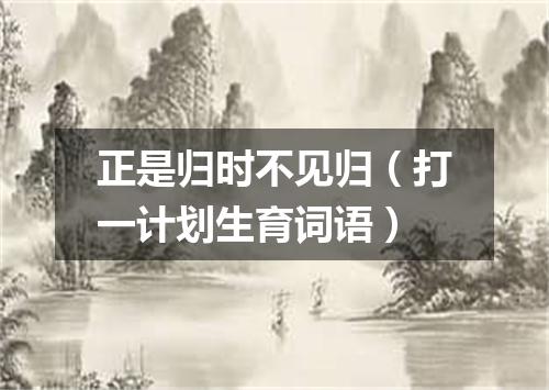 正是归时不见归（打一计划生育词语）