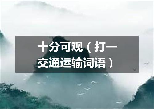 十分可观（打一交通运输词语）