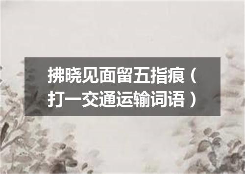 拂晓见面留五指痕（打一交通运输词语）