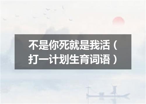 不是你死就是我活（打一计划生育词语）
