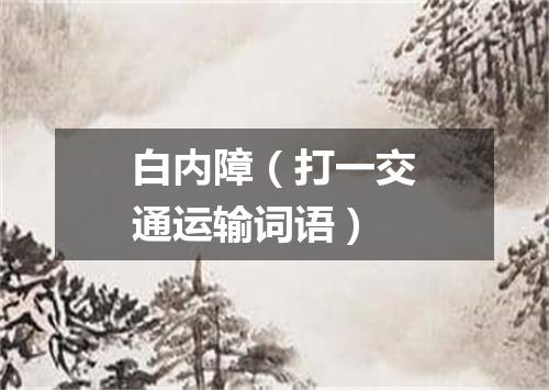 白内障（打一交通运输词语）
