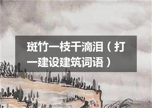 斑竹一枝千滴泪（打一建设建筑词语）