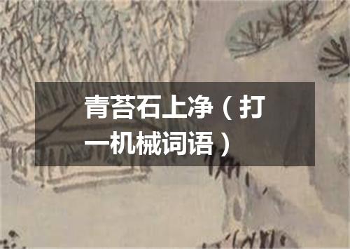 青苔石上净（打一机械词语）