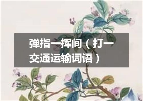 弹指一挥间（打一交通运输词语）