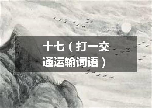 十七（打一交通运输词语）
