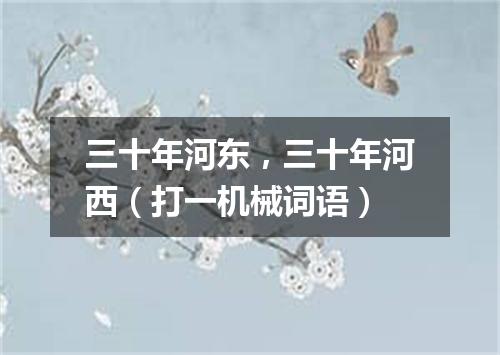 三十年河东，三十年河西（打一机械词语）