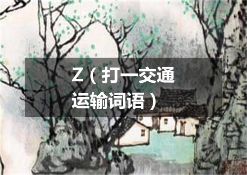 Z（打一交通运输词语）