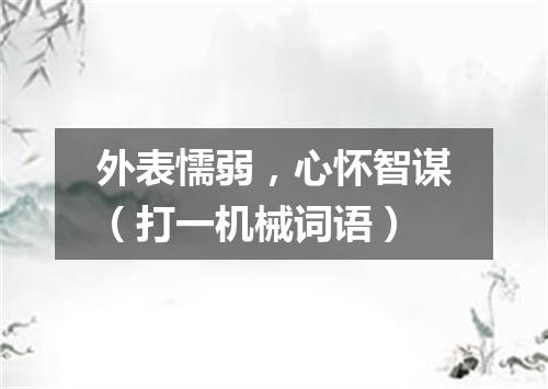 外表懦弱，心怀智谋（打一机械词语）