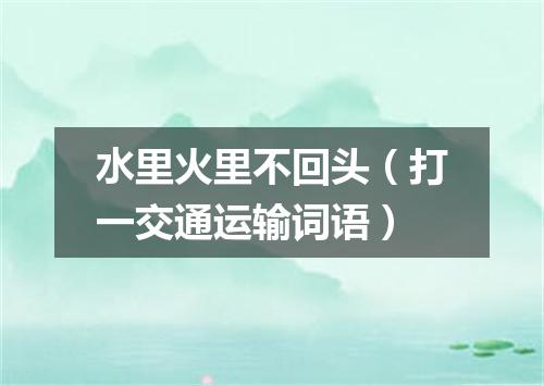 水里火里不回头（打一交通运输词语）