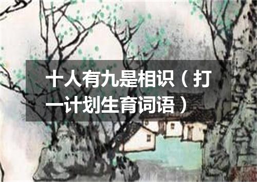 十人有九是相识（打一计划生育词语）
