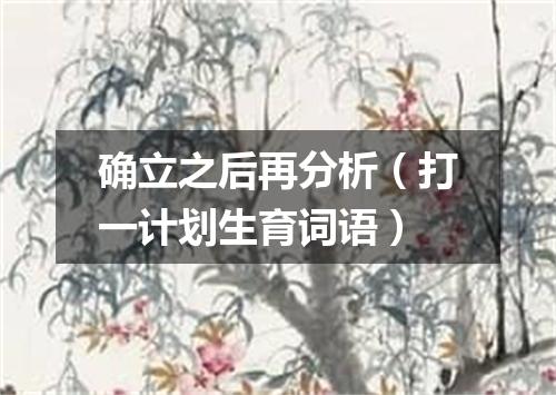 确立之后再分析（打一计划生育词语）