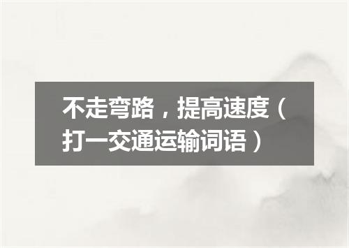 不走弯路，提高速度（打一交通运输词语）