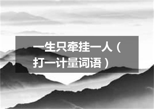 一生只牵挂一人（打一计量词语）