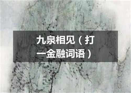 九泉相见（打一金融词语）