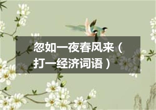 忽如一夜春风来（打一经济词语）