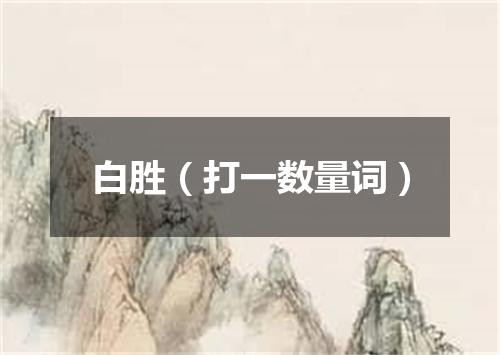 白胜（打一数量词）