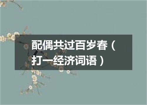 配偶共过百岁春（打一经济词语）