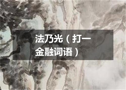 法乃光（打一金融词语）
